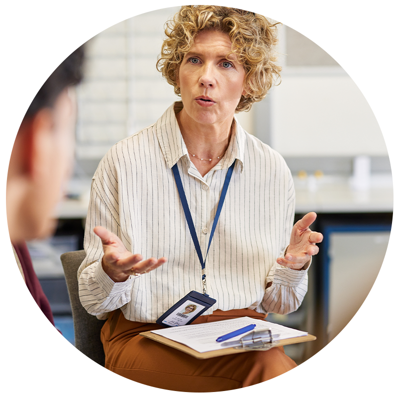 A woman speaking passionately