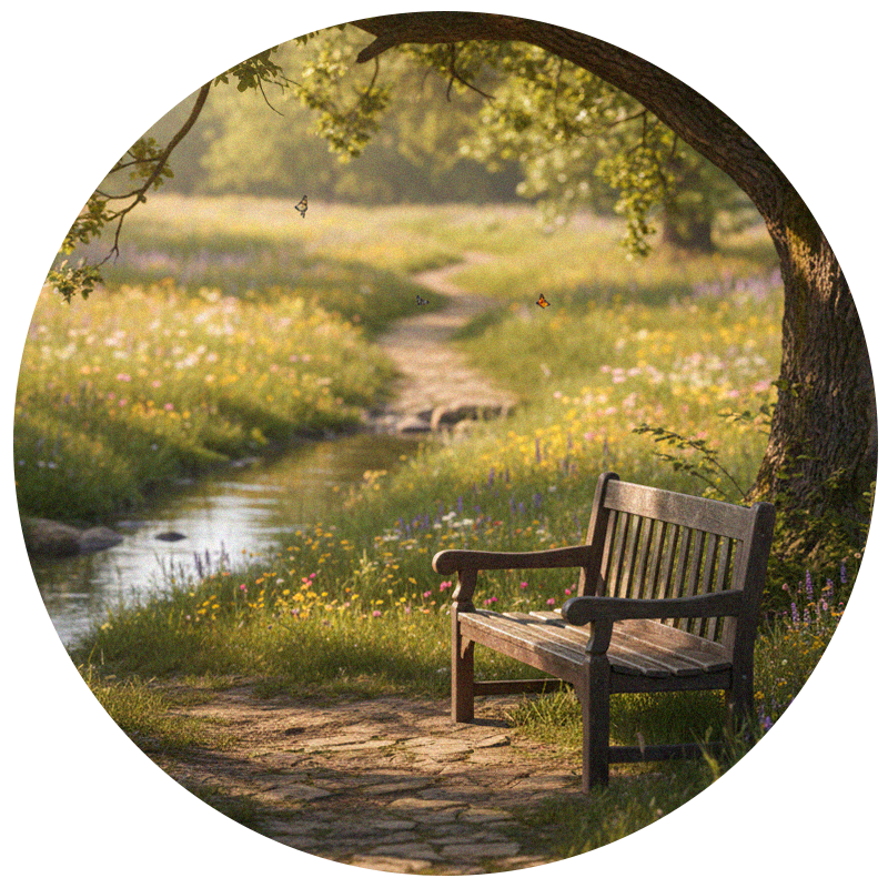 A serene bench under a tree